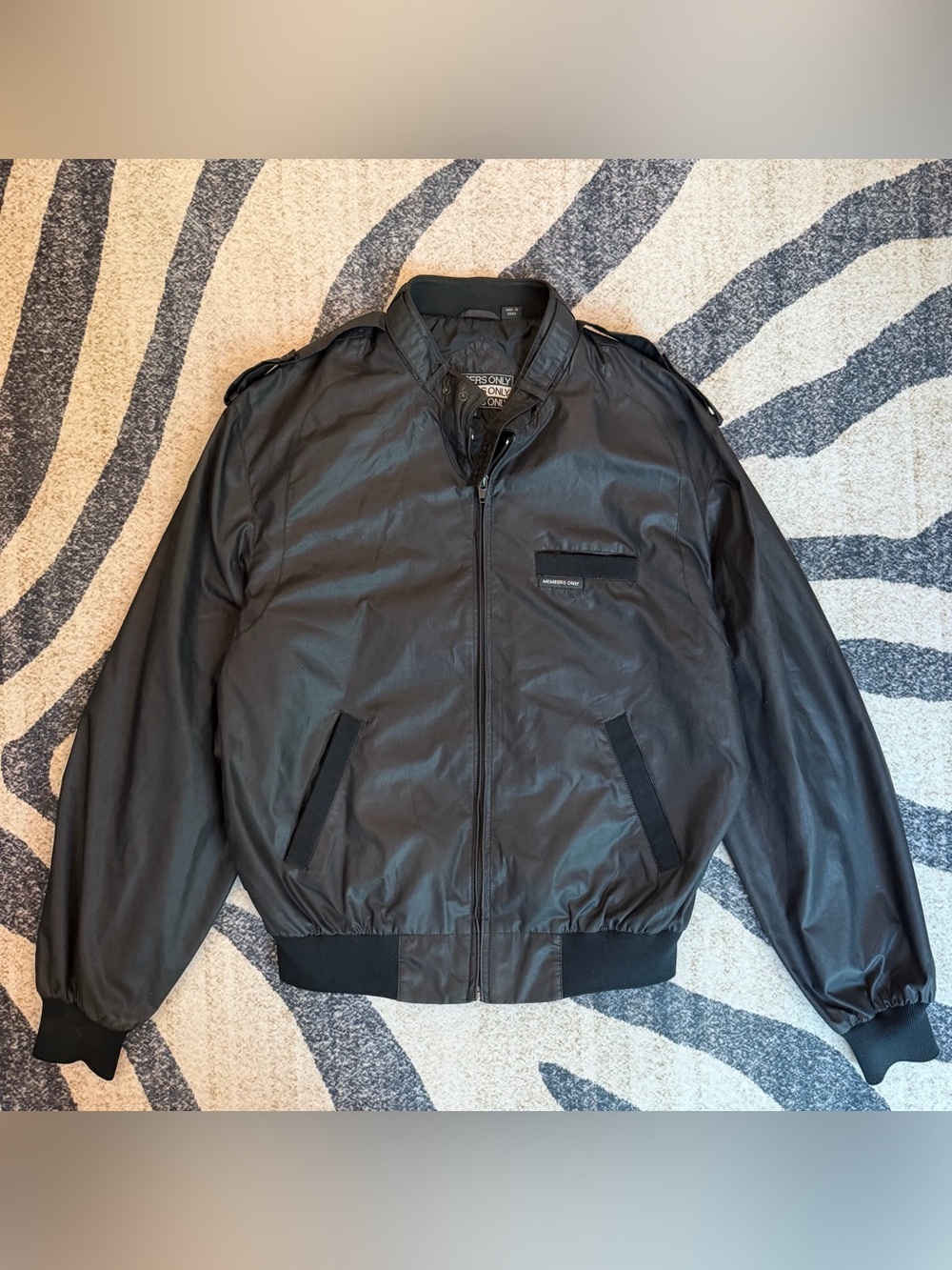 Men's Vintage Members Only Black Bomber Jacket